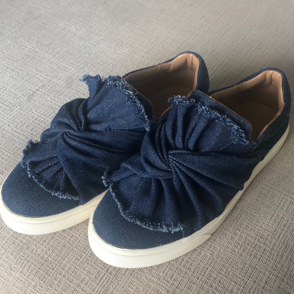ALDO Blue Denim Cadassa Slip On Sneakers. Size 6